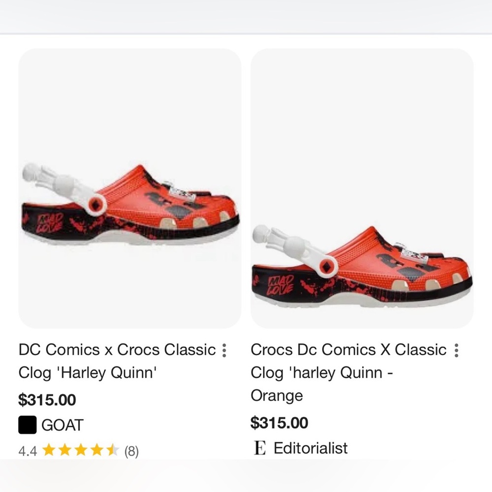 Crocs Red and Black Harley Quinn Clog
